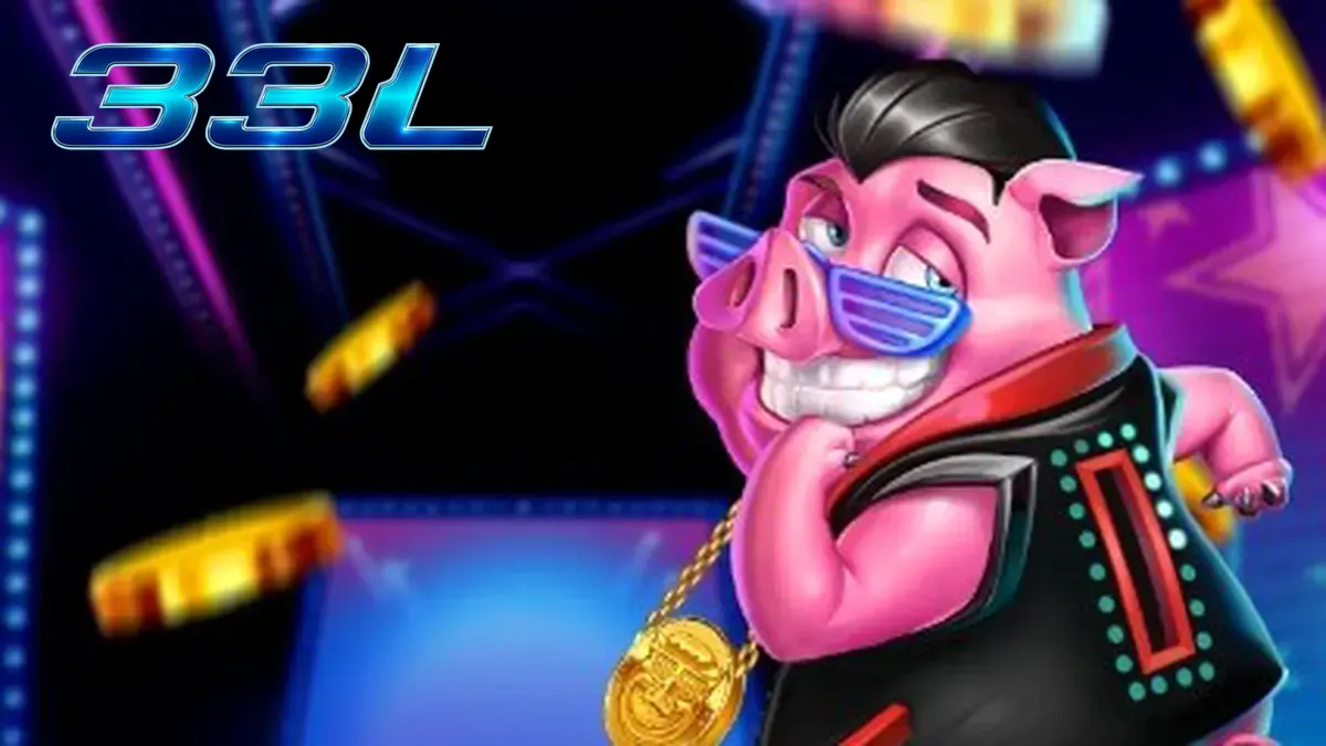Tampilan visual slot Piggy Blitz Disco Gold dengan tema disko yang cerah